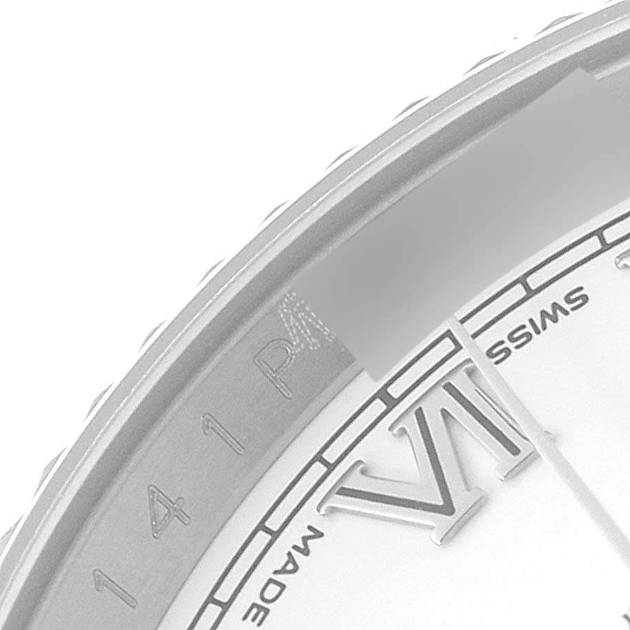 The image shows a close-up angle of the dial and bezel of a Rolex Datejust 116234 Men's Stainless Steel White Dial 116234 Men's Stainless Steel White Dial watch, highlighting the edge and Roman numeral "VI."
