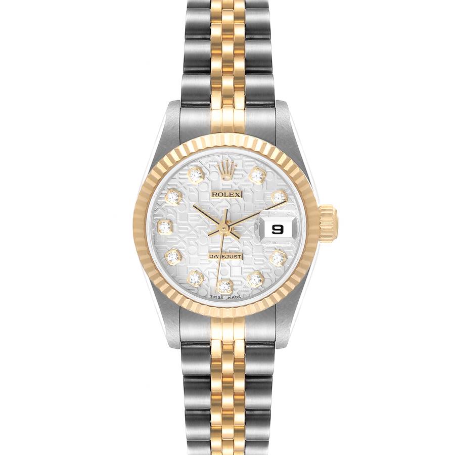 Rolex Datejust Steel Yellow Gold Anniversary Diamond Dial Watch 69173 Box Papers SwissWatchExpo