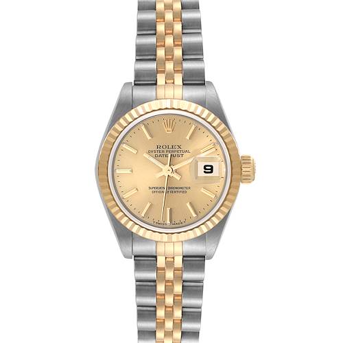 Photo of Rolex Datejust Steel Yellow Gold Champagne Dial Ladies Watch 79173 Box Papers