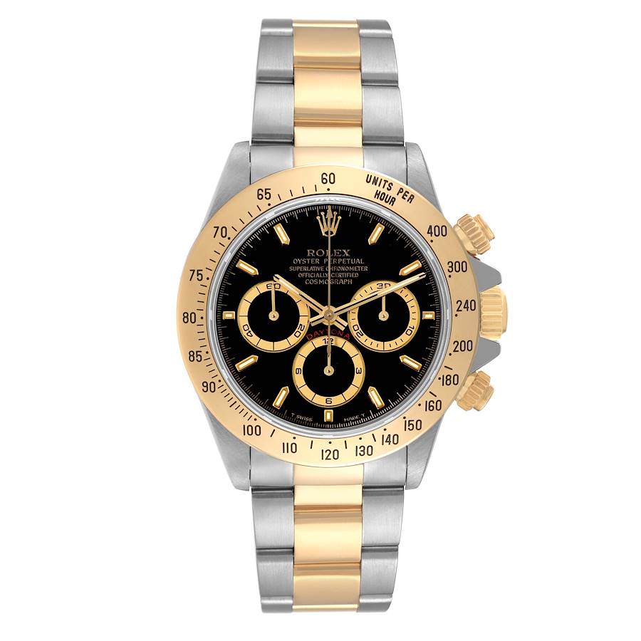 Rolex daytona clearance gold black