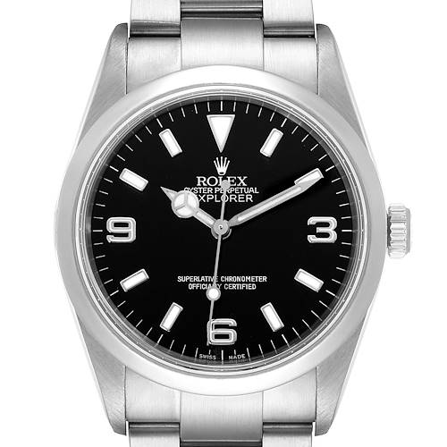 Photo of Rolex Explorer I Black Dial Stainless Steel Mens Watch 114270 Box Papers