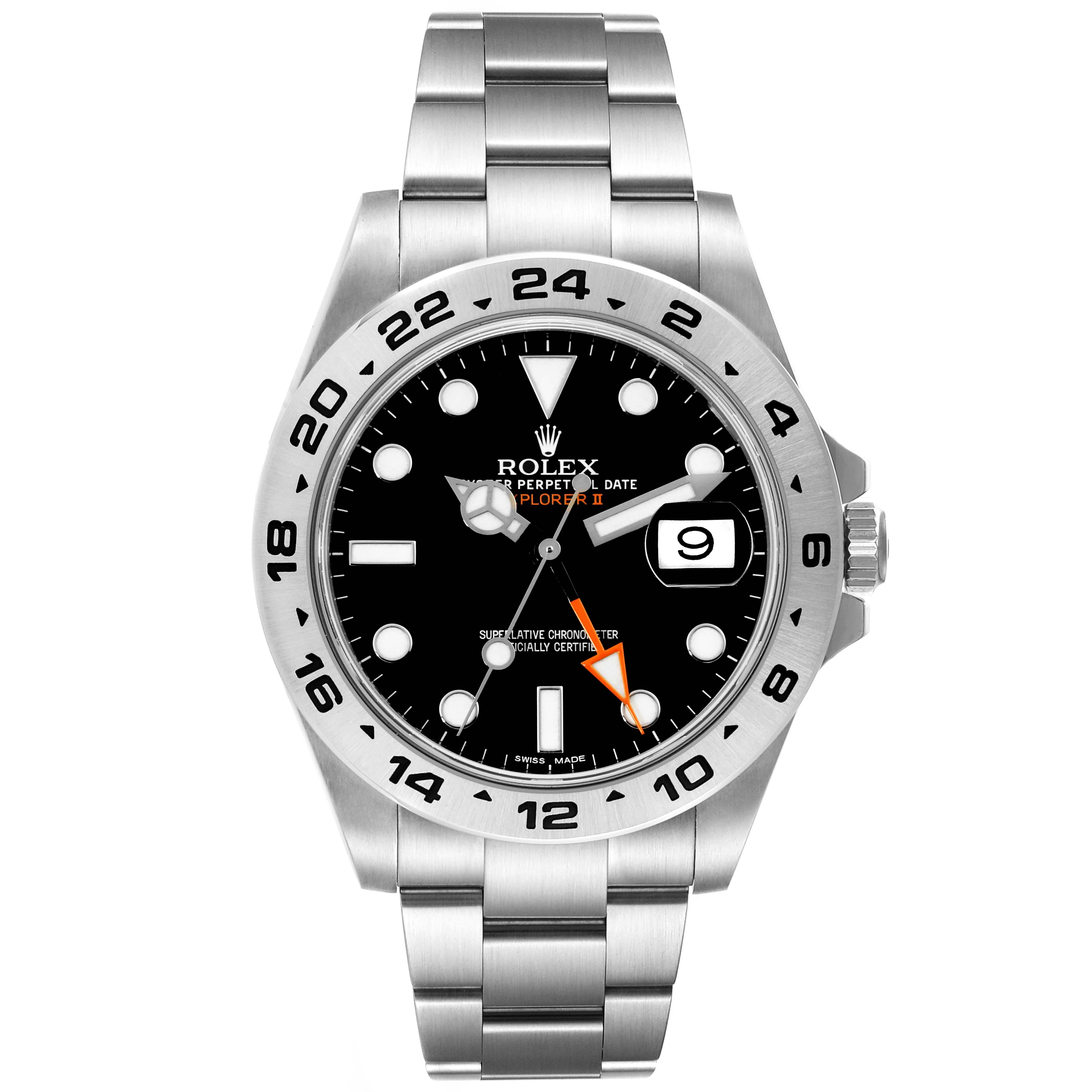 The image shows a Rolex Explorer 216570 Men's Stainless Steel Black Dial 216570 Men's Stainless Steel Black Dial watch from a front angle, showcasing its bezel, dial, hands, date window, and bracelet.