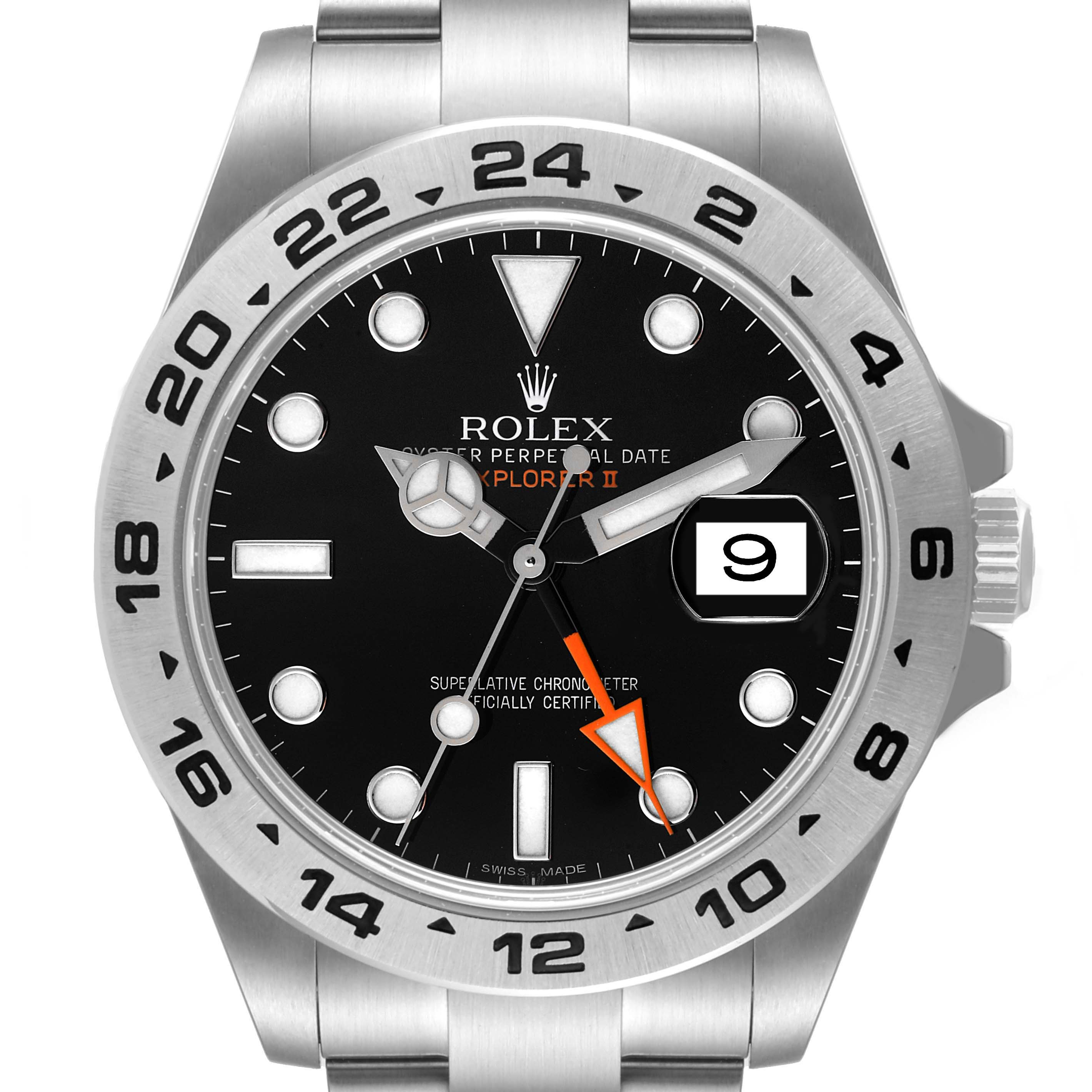 The image shows a front view of a Rolex Explorer 216570 Men's Stainless Steel Black Dial 216570 Men's Stainless Steel Black Dial watch, displaying the dial, bezel, and part of the bracelet.