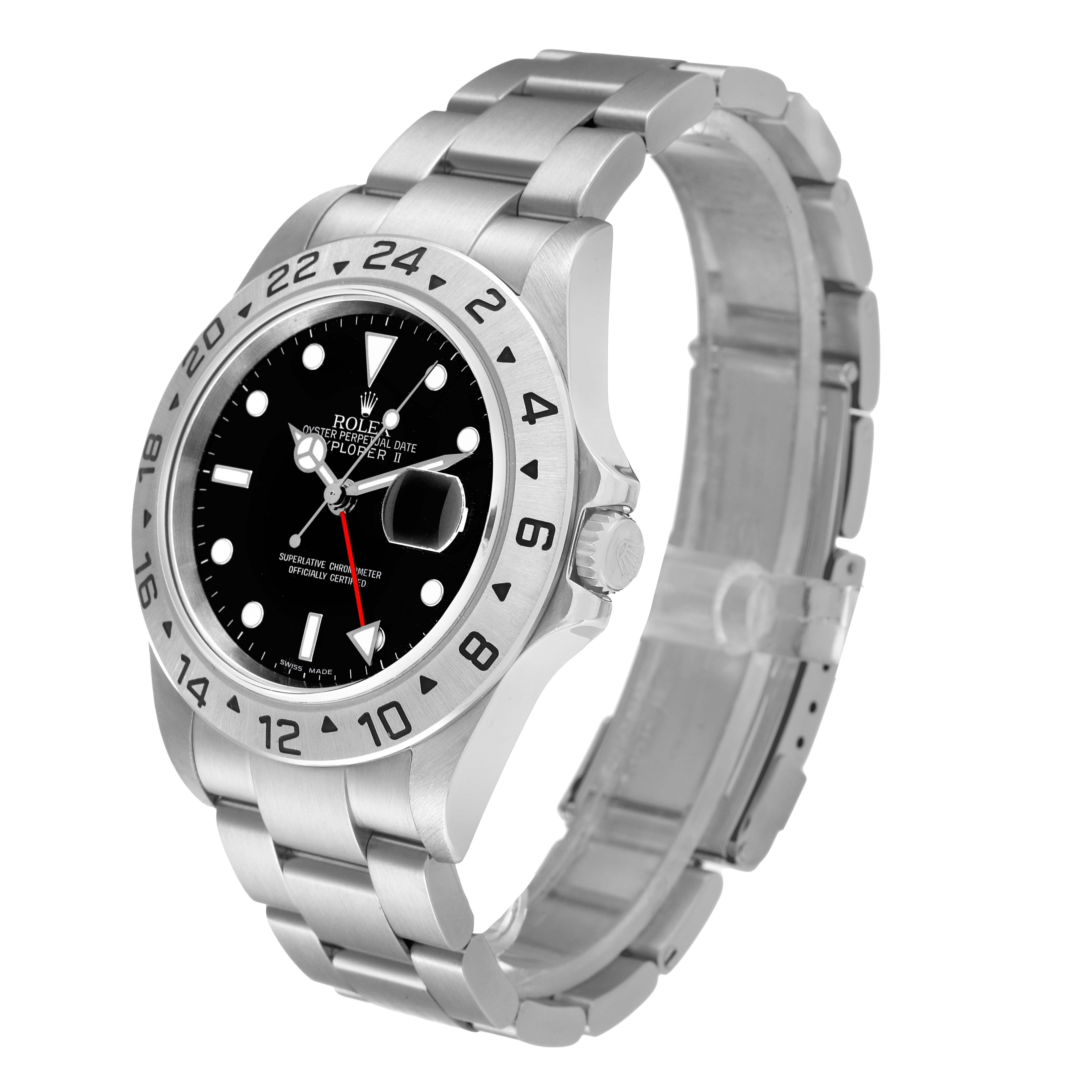 This image shows a Rolex Explorer 16570 Men
s Stainless Steel Black Dial 16570 Men
s Stainless Steel Black Dial watch at a three-quarter angle, highlighting the face, bezel, crown, and bracelet.