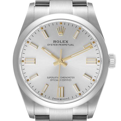 Photo of Rolex Oyster Perpetual Silver Dial Steel Mens Watch 126000 Unworn