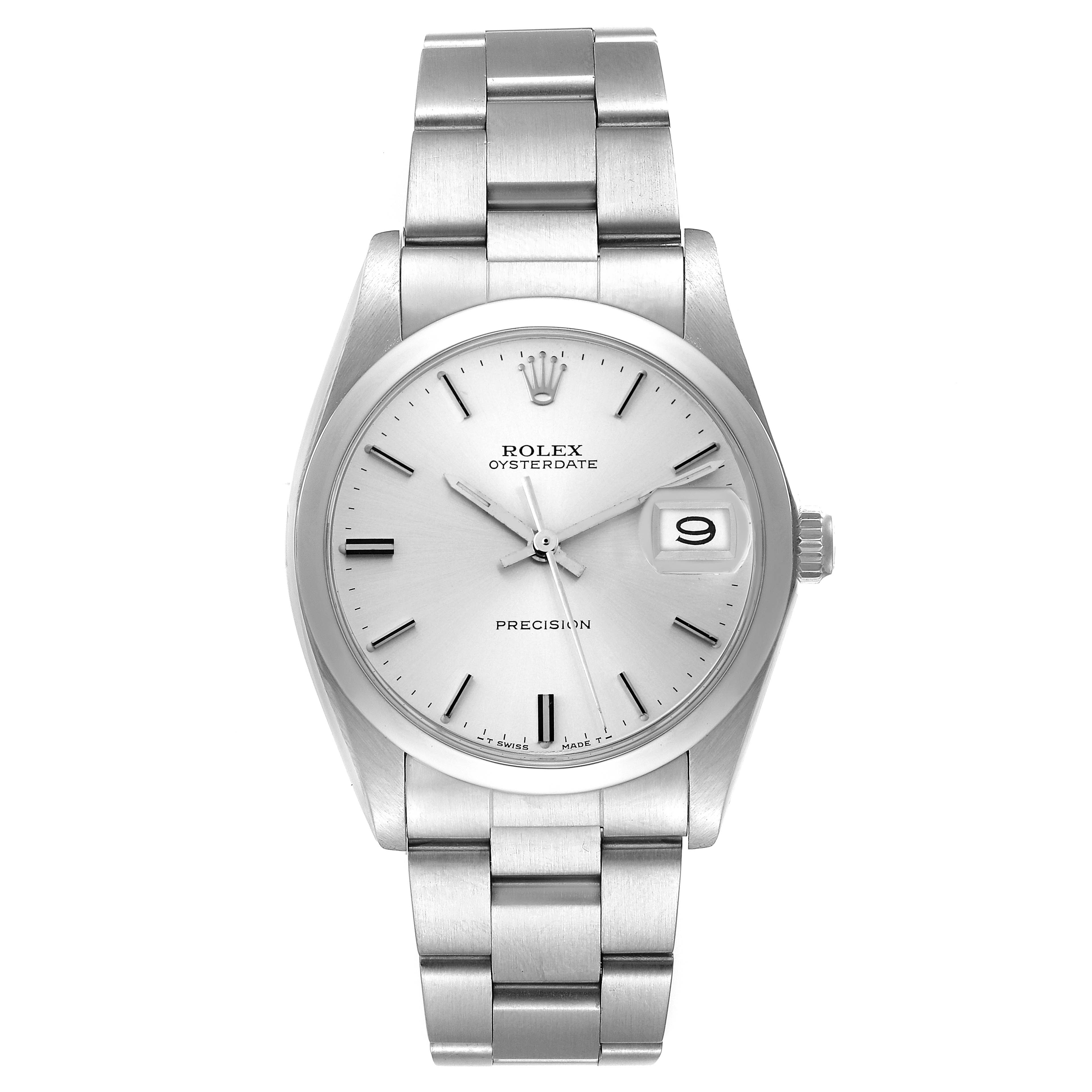 The Rolex Vintage Collection 6694 Men's Stainless Steel Silver Dial 6694 Men's Stainless Steel Silver Dial model is shown from a front angle, displaying its dial, bracelet, and crown.