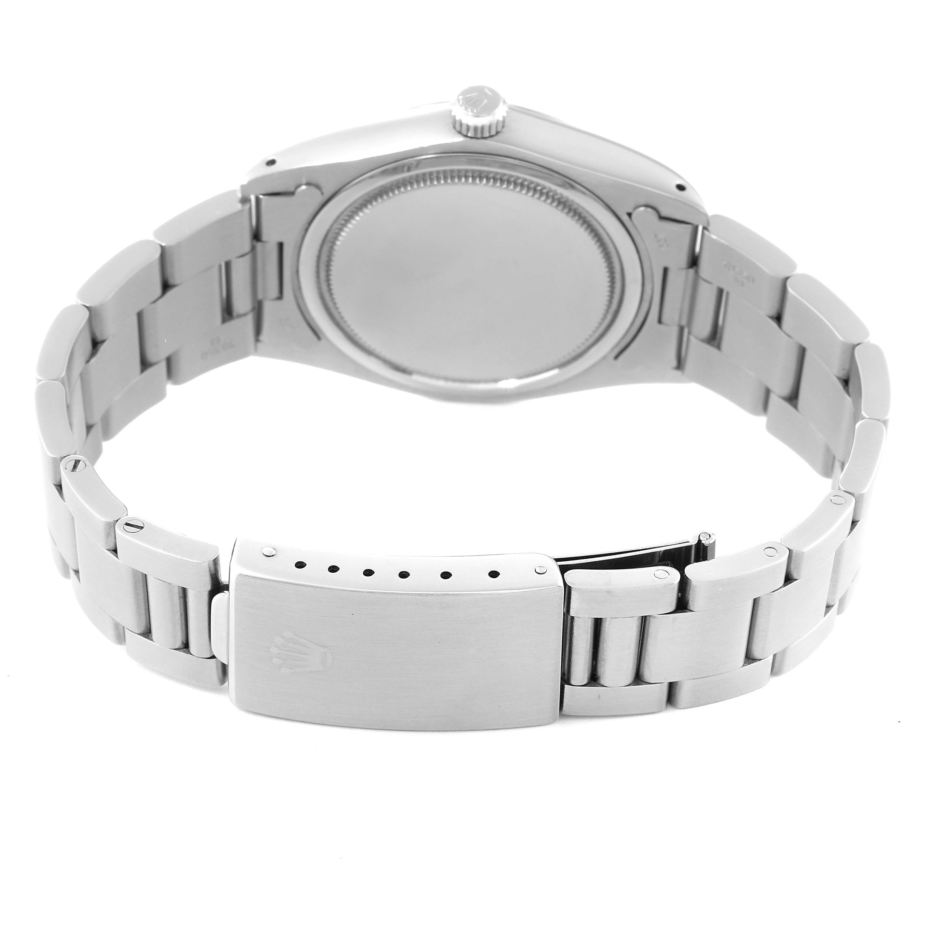 This image shows the back and bracelet of the Rolex Vintage Collection 6694 Men's Stainless Steel Silver Dial 6694 Men's Stainless Steel Silver Dial model from a rear angle.