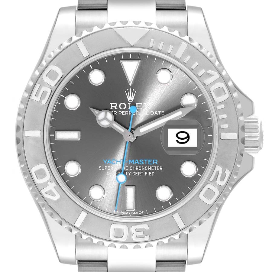 Rolex Yachtmaster Rhodium Dial Steel Platinum Mens Watch 116622 SwissWatchExpo
