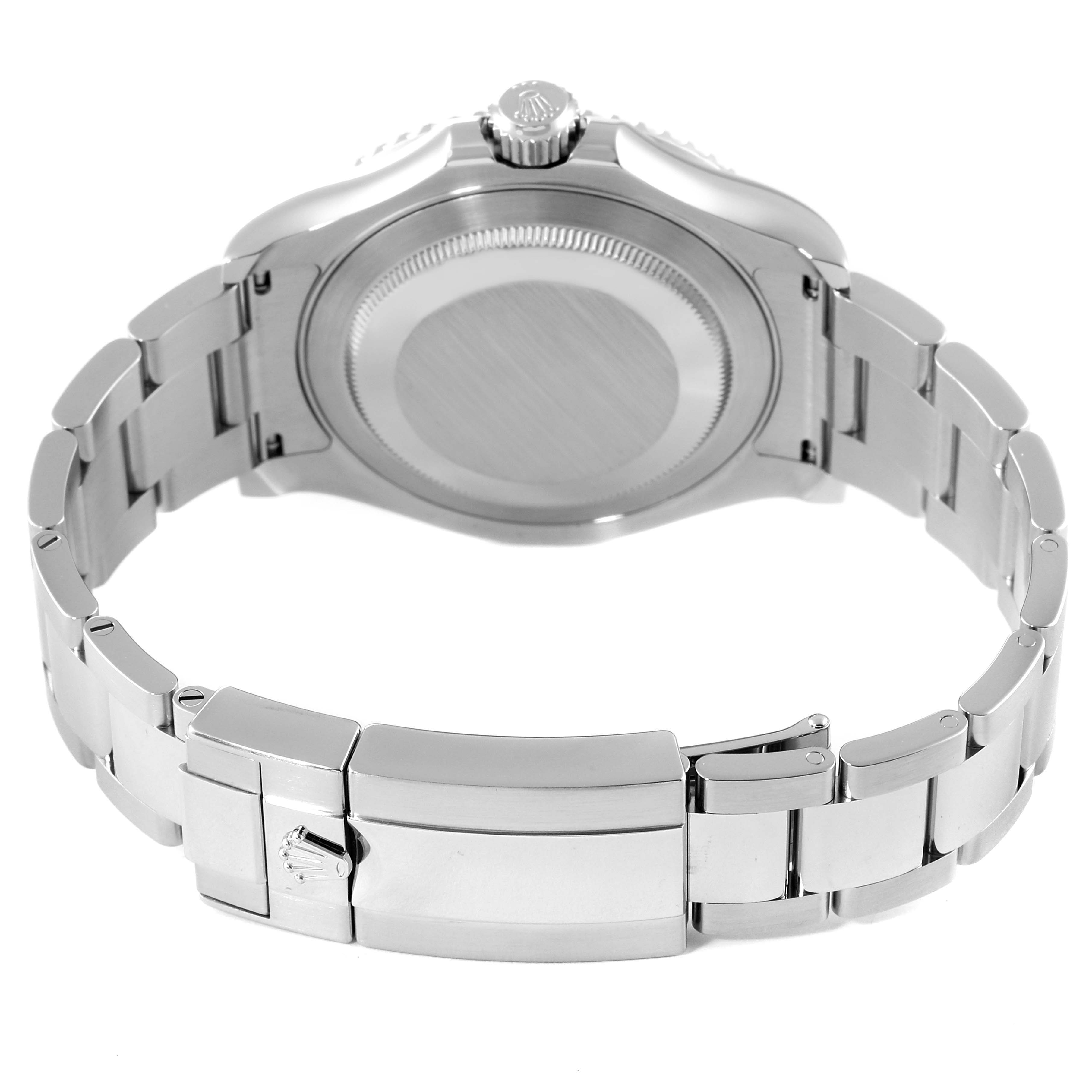 The image shows the back case and bracelet of a Rolex Yacht-Master 116622 Men's Stainless Steel Grey Dial 116622 Men's Stainless Steel Grey Dial watch from a rear angle.
