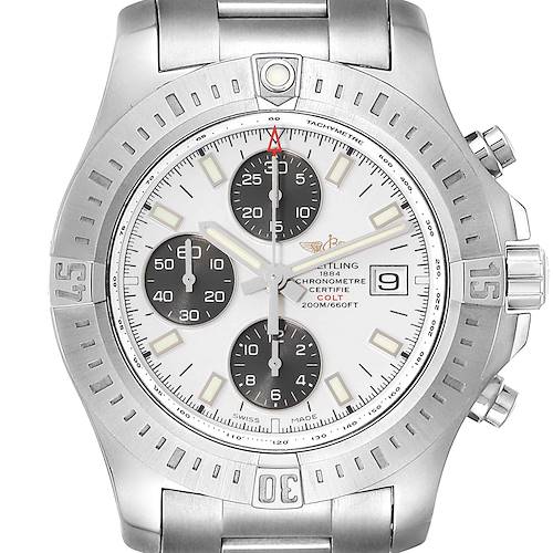 Photo of Breitling Colt Automatic Chronograph White Dial Watch A13388 Box Card