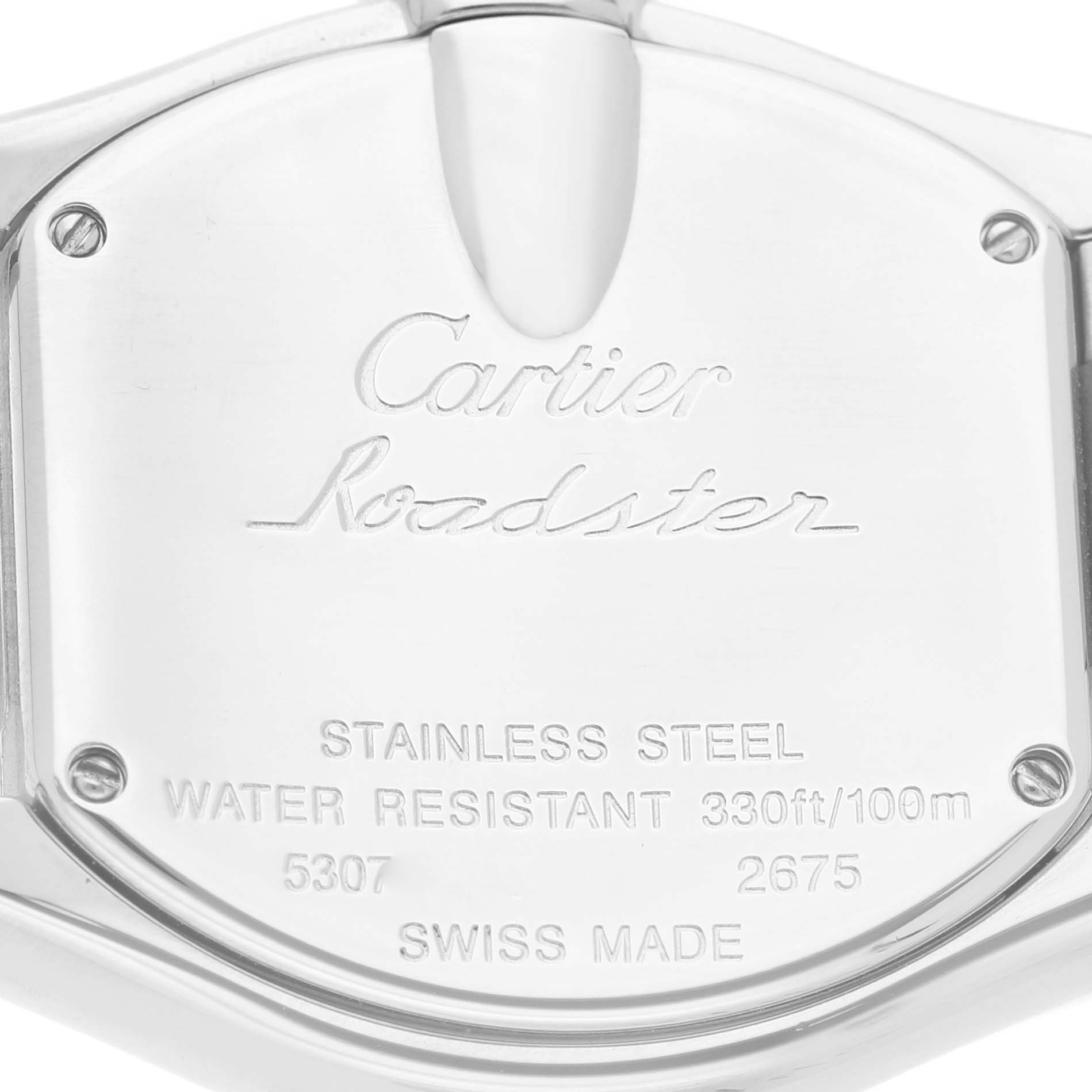 This image shows the back case of a Cartier Roadster watch, not the Ballon Bleu model.