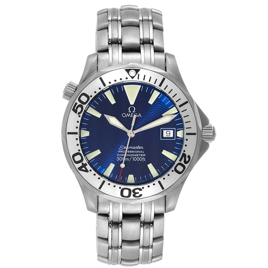 Omega Seamaster Blue Dial Titanium Mens Watch 2231.80.00 Box Card SwissWatchExpo