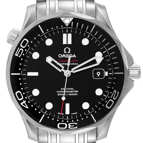 Photo of Omega Seamaster Diver 300M Black Dial Mens Watch 212.30.41.20.01.003 Box Card