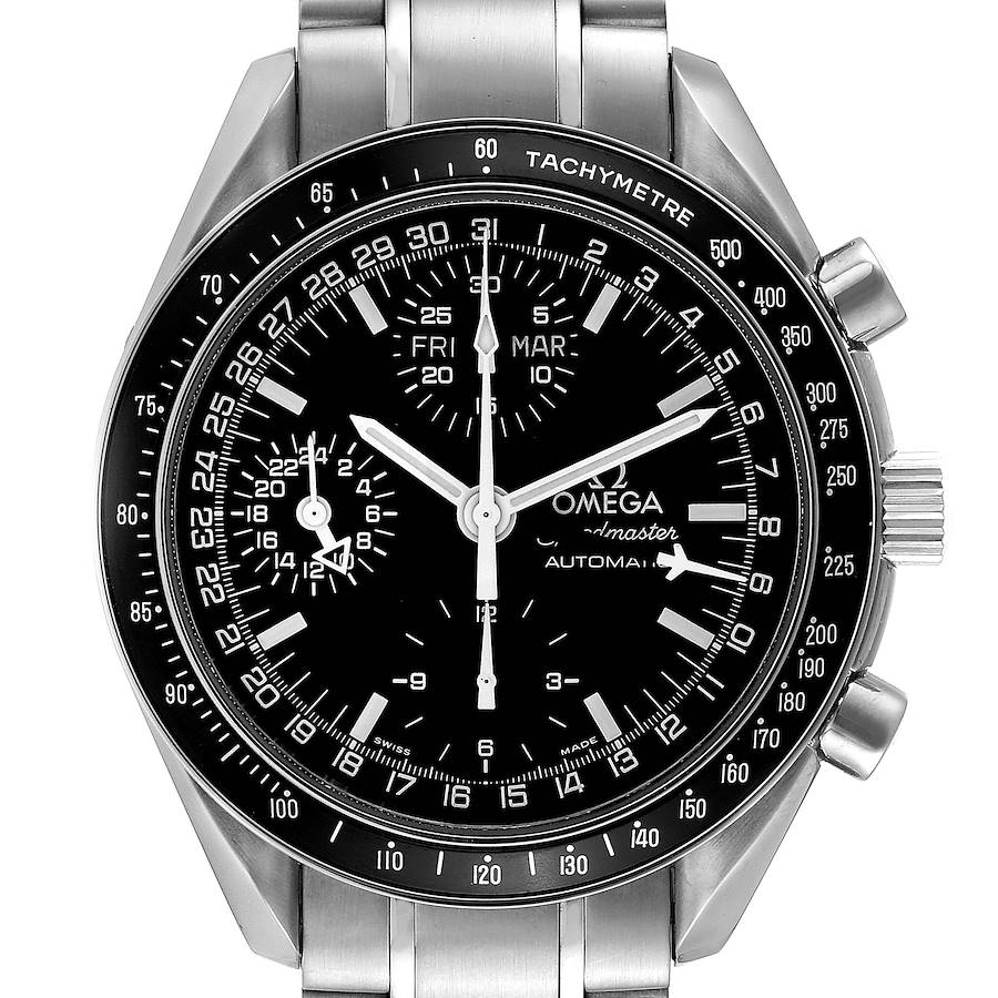 Omega Speedmaster Day Date Black Dial Automatic Mens Watch 3520.50.00 Card SwissWatchExpo