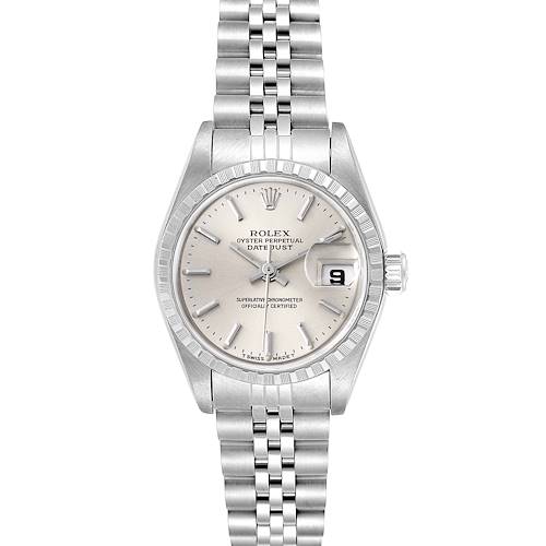 Photo of Rolex Date Silver Baton Dial Automatic Steel Ladies Watch 69240 Box Papers
