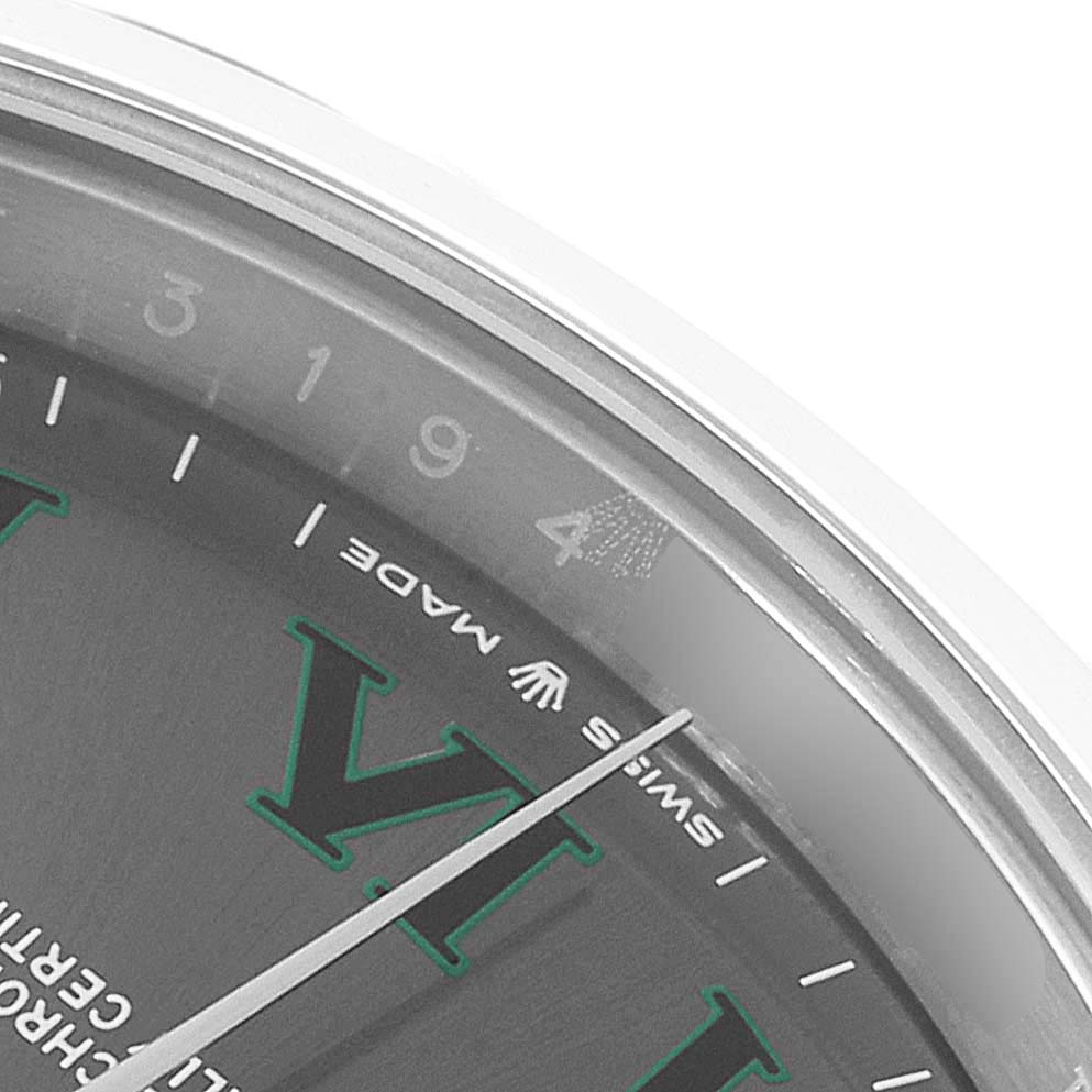 The image shows a close-up of the dial and bezel with "SWISS MADE" text of a Rolex Datejust 41 126300 Men
s Stainless Steel Grey Dial 126300 Men
s Stainless Steel Grey Dial watch.