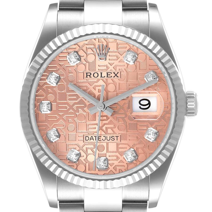 Rolex Datejust Steel White Gold Diamond Dial Mens Watch 126234 Box Card SwissWatchExpo