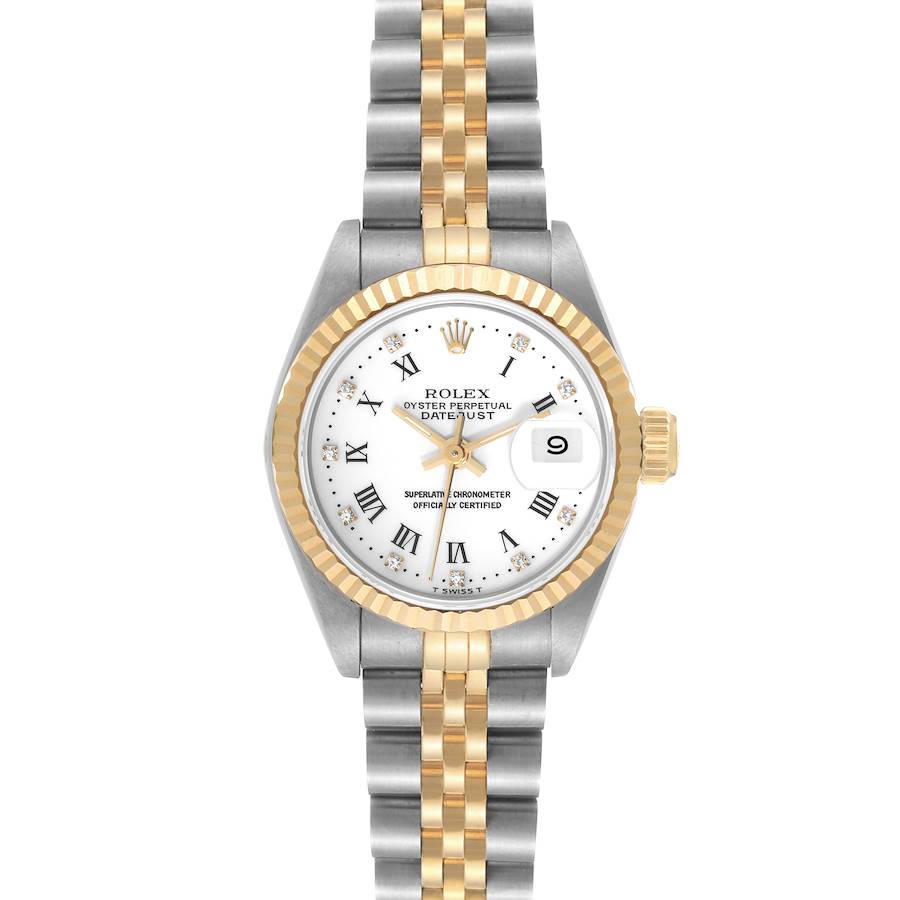 Rolex Datejust Steel Yellow Gold Roman Diamond Dial Ladies Watch 69173 SwissWatchExpo