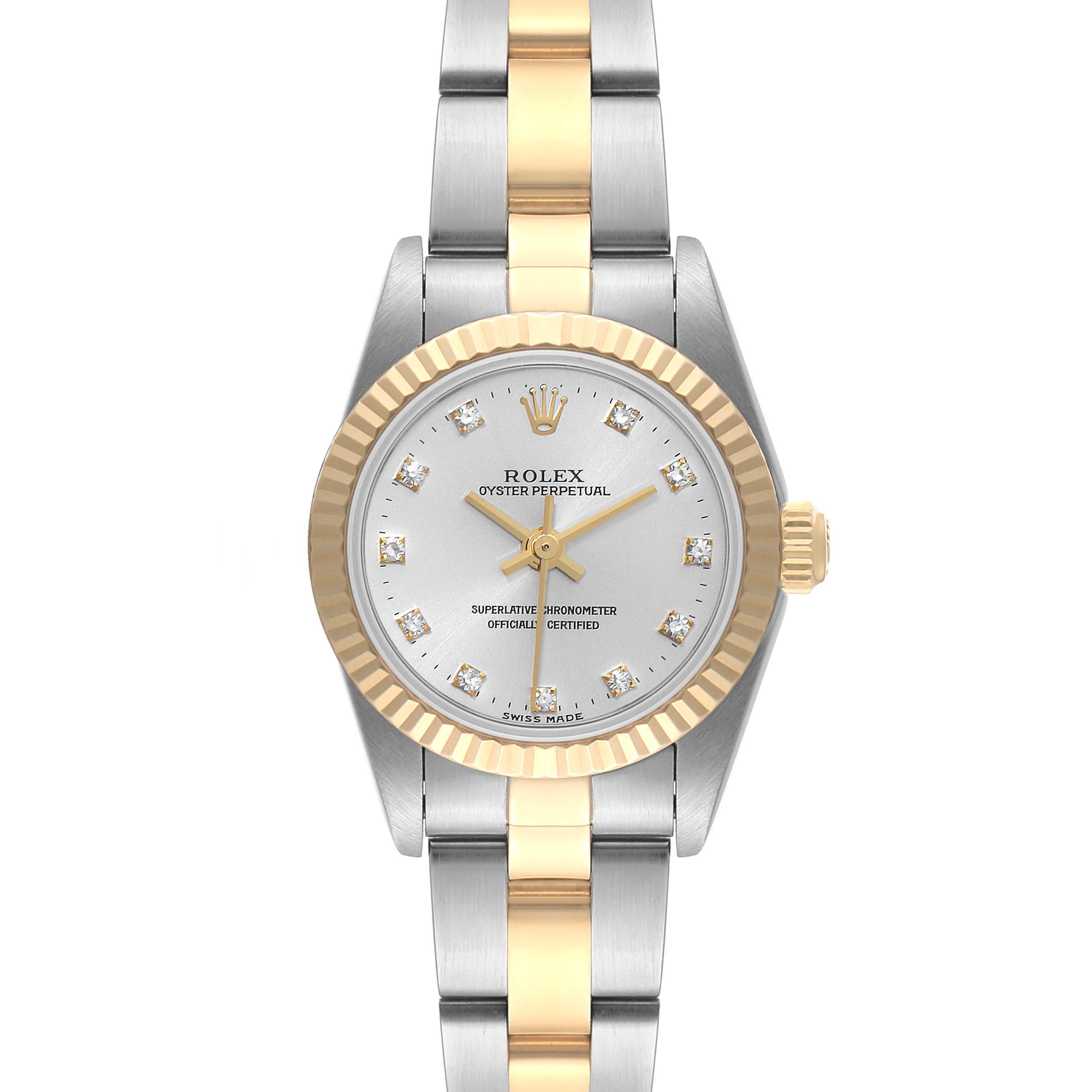 ROLEX OYSTER PERPETUAL LADY 76193 2コマ Women's Rolex Oyster Perpetual 76193 Diamond