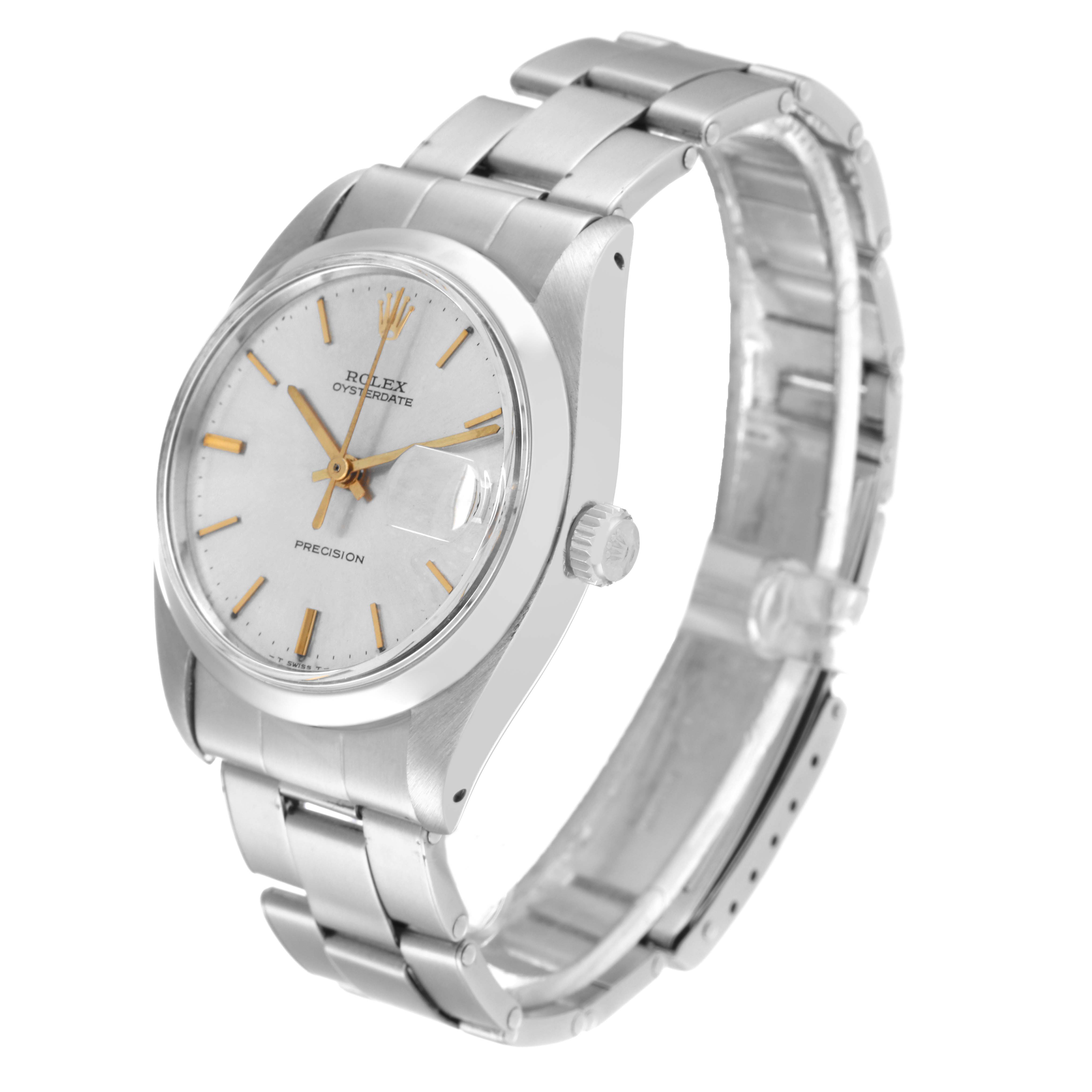 The image shows a Rolex Vintage Collection 6694 Men's Stainless Steel Silver Dial 6694 Men's Stainless Steel Silver Dial watch at a 3/4 angle, highlighting its face, bezel, case, and bracelet.