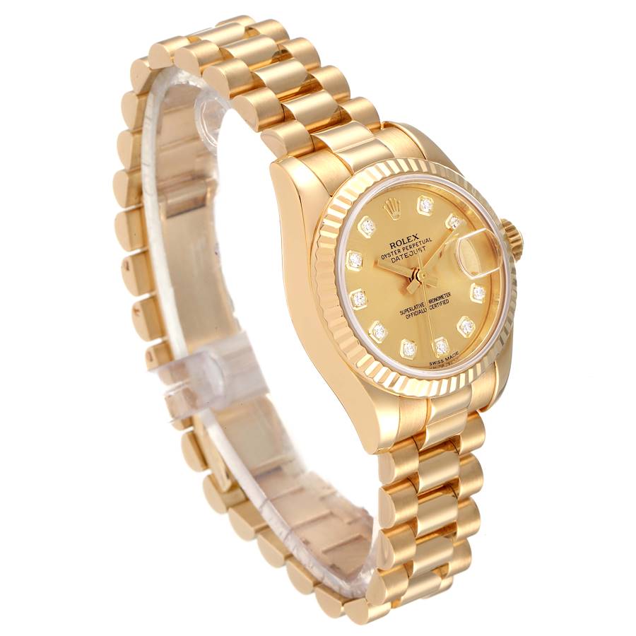 Rolex Datejust President 179178 18k Yellow Gold Factory Diamond Mother Of  Pearl Dial