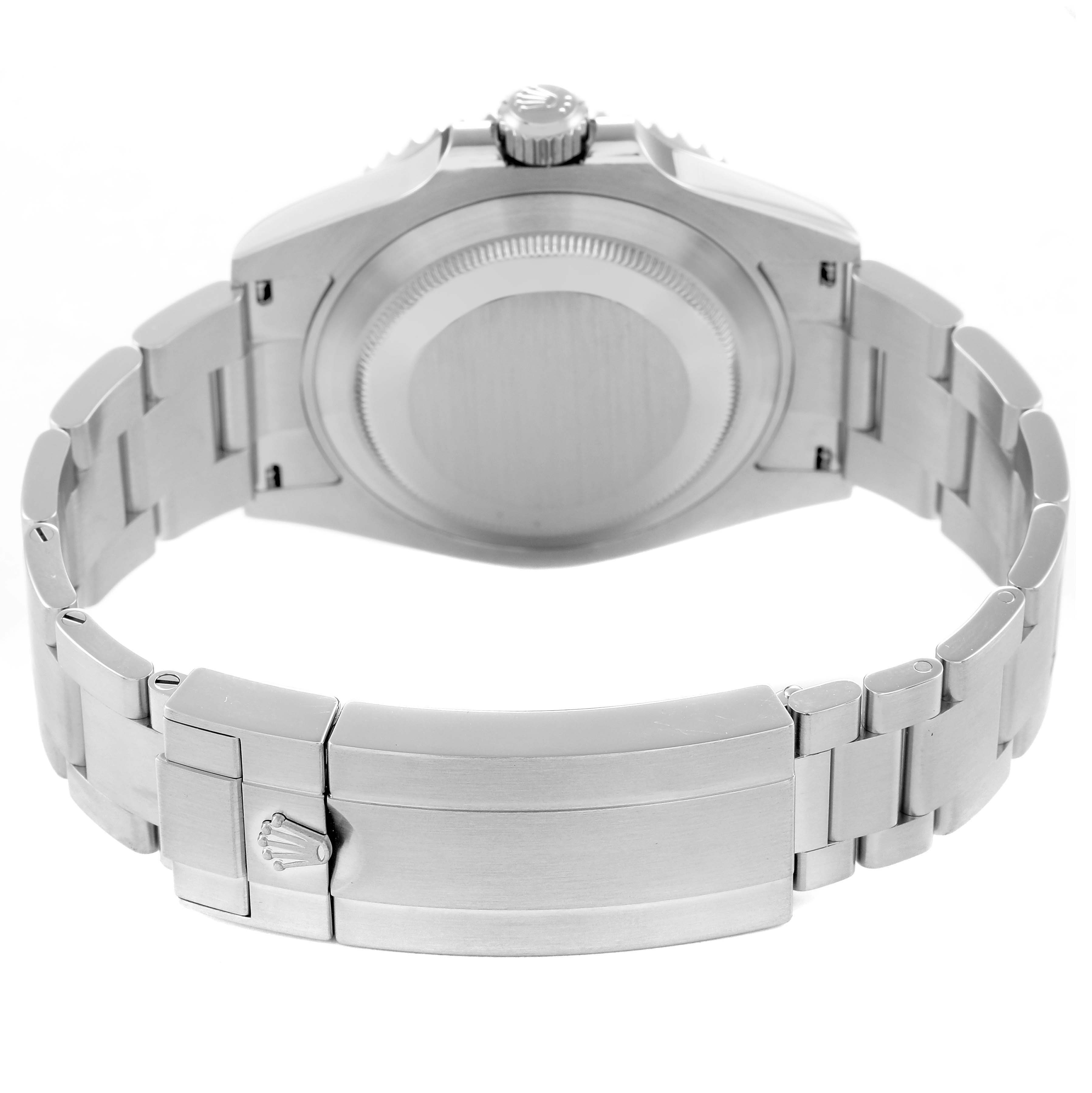 The image shows the back view of a Rolex Submariner 126610 Men
s Stainless Steel Black Dial 126610 Men
s Stainless Steel Black Dial, highlighting the case back and bracelet with the clasp.