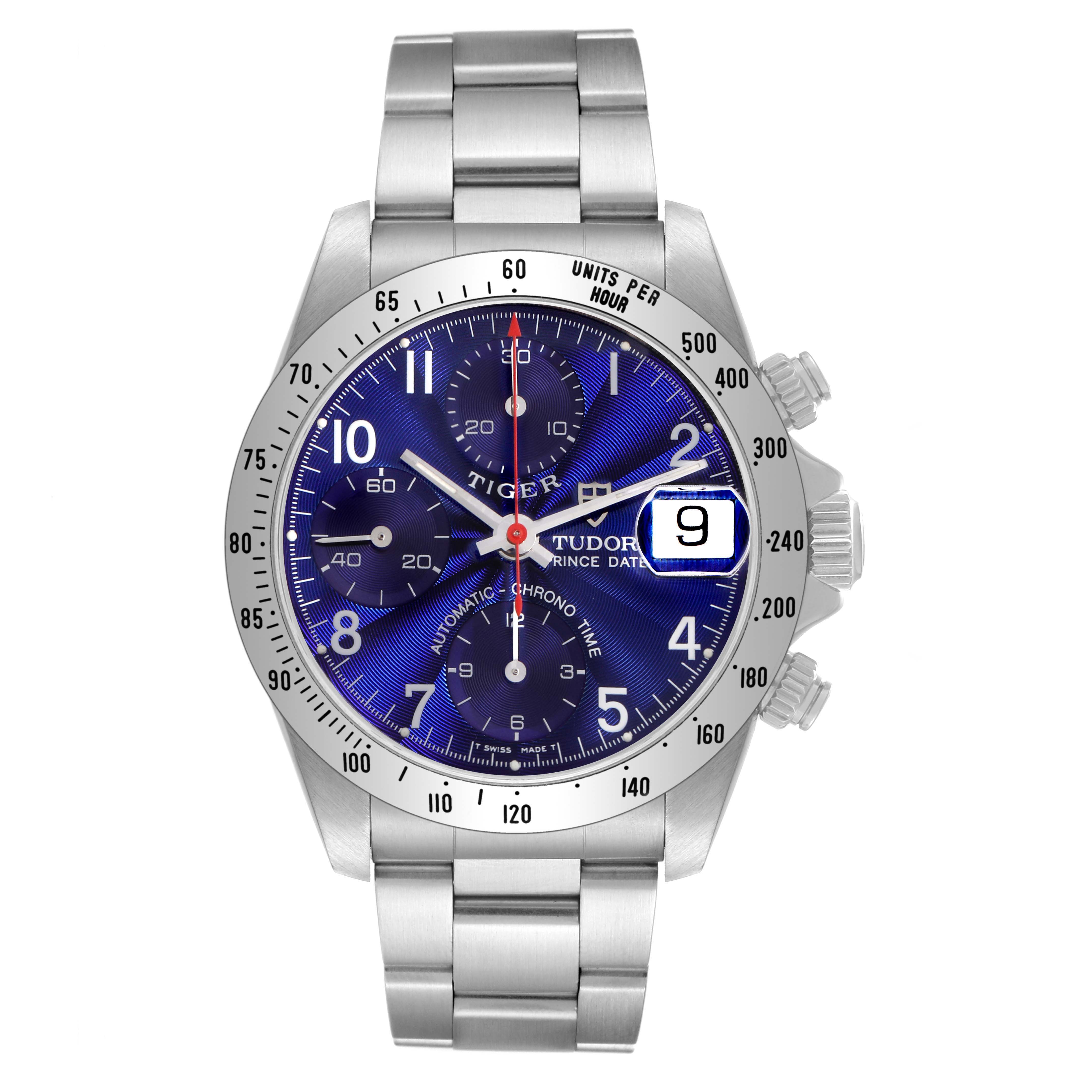 TUDOR TIGER ブルー　メンズ　腕時計 tudor-tiger-prince-date-blue-