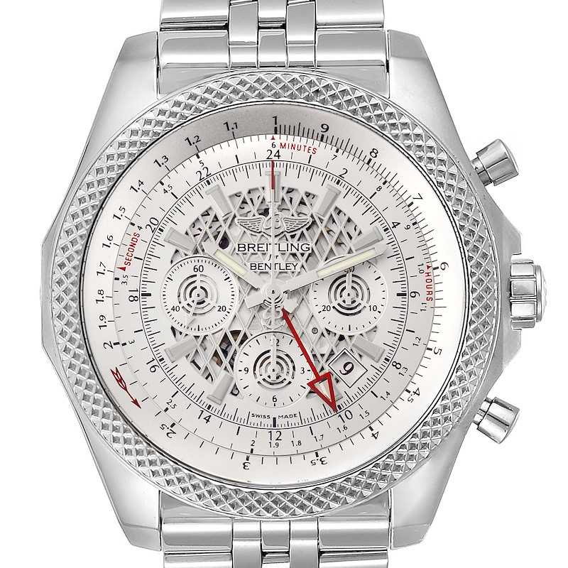 Breitling Bentley GMT Chronograph Silver Dial Watch AB0431 Box SwissWatchExpo