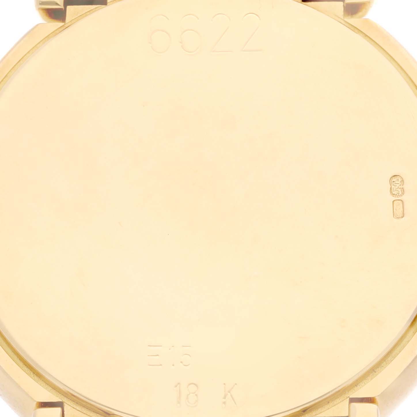 The image shows the back case of a Rolex Cellini 6622 Women's Yellow Gold White Dial 6622 Women's Yellow Gold White Dial watch, displaying model number 6622 and "18 K".
