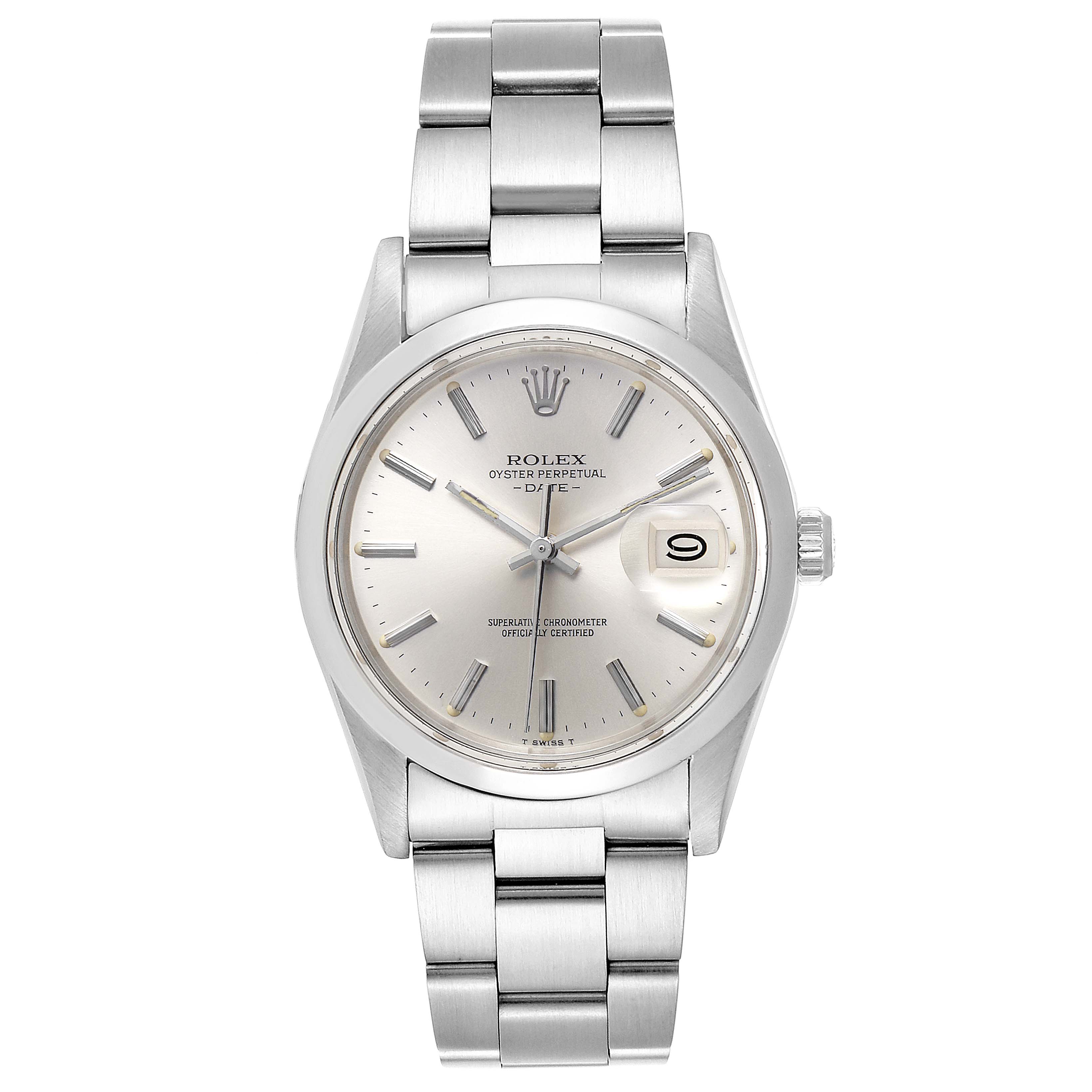 The Rolex Vintage Collection 15000 Men's Stainless Steel Silver Dial 15000 Men's Stainless Steel Silver Dial watch is shown from the front, displaying its dial, bezel, bracelet, and crown.