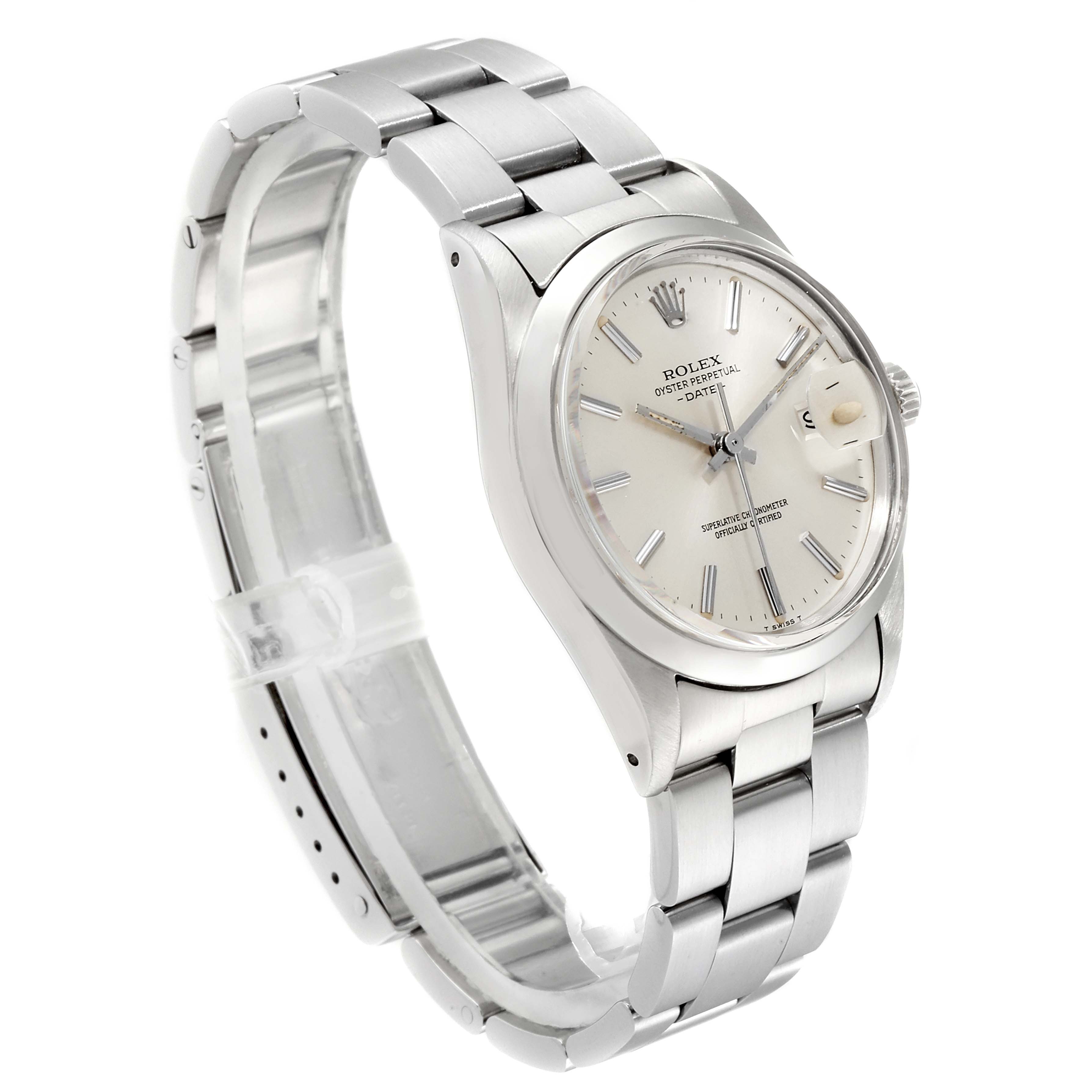 The image shows a Vintage Collection Rolex watch with a stainless steel band and dial at a slight angle.