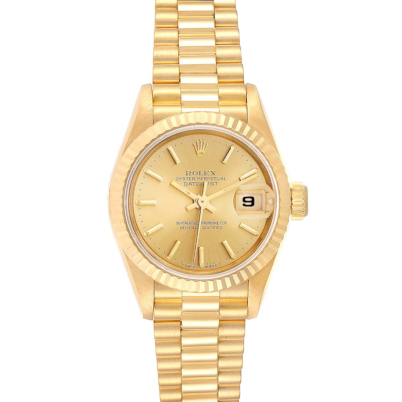 Rolex President Datejust 18K Yellow Gold 26mm Ladies Watch 69178 ...