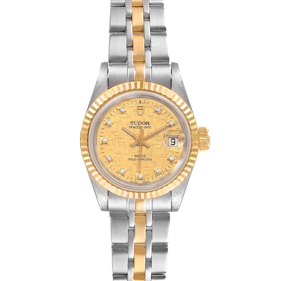 Tudor Princess Date Steel Yellow Gold Diamond Ladies Watch 225033 Papers SwissWatchExpo