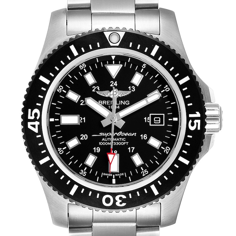 Breitling Aeromarine Superocean 44 Black Dial Watch Y1739310 Box Papers SwissWatchExpo