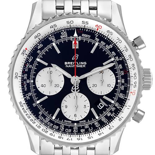 Photo of Breitling Navitimer 01 Black Dial Steel Mens Watch AB0121 Box Card