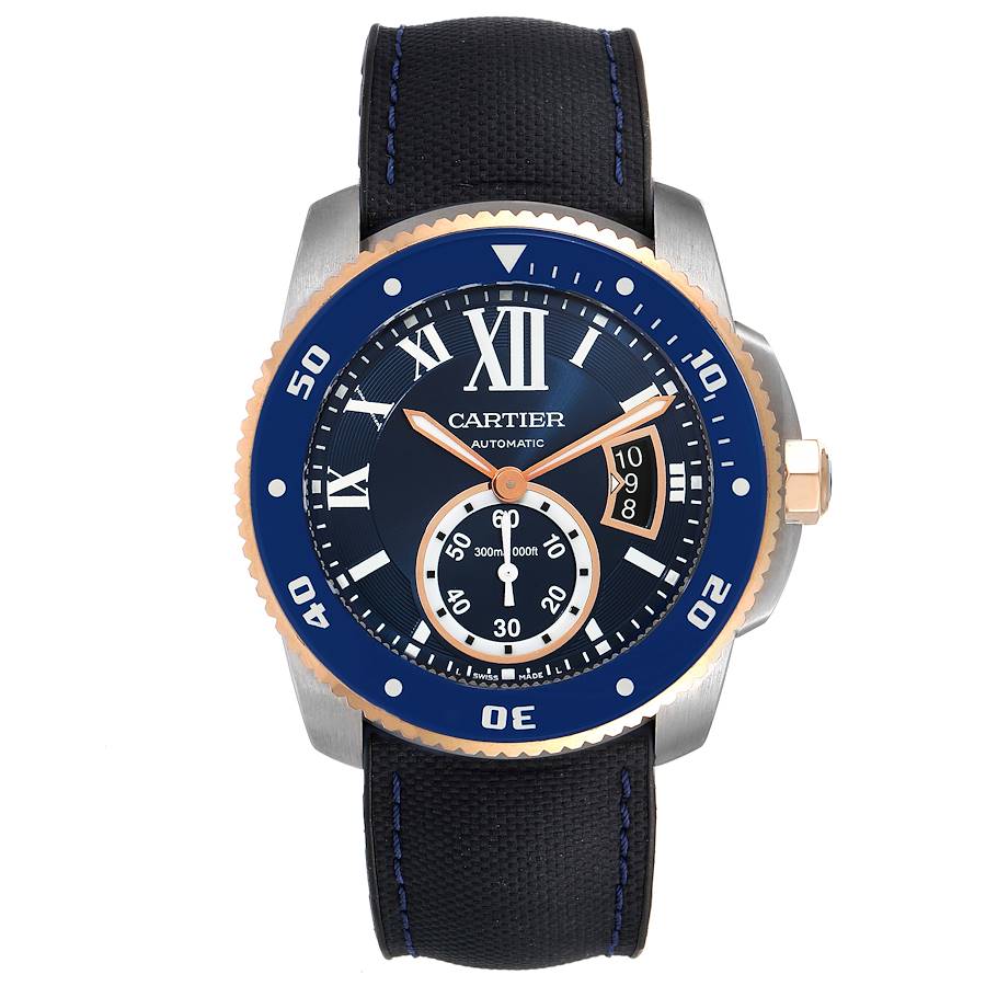 Cartier Calibre Diver Steel Rose Gold Blue Dial Watch W2ca0008 Box Papers Swisswatchexpo 3246