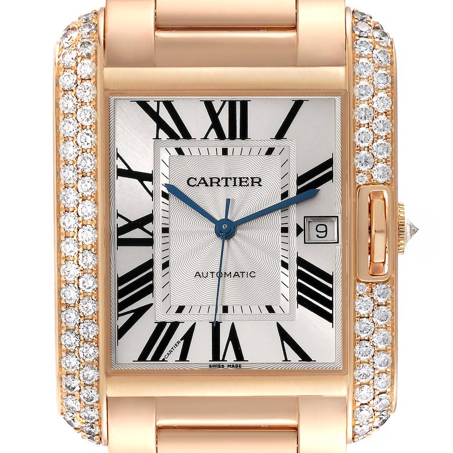 Cartier Tank Anglaise Large 18K Rose Gold Diamond Watch WT100004 Box Papers SwissWatchExpo