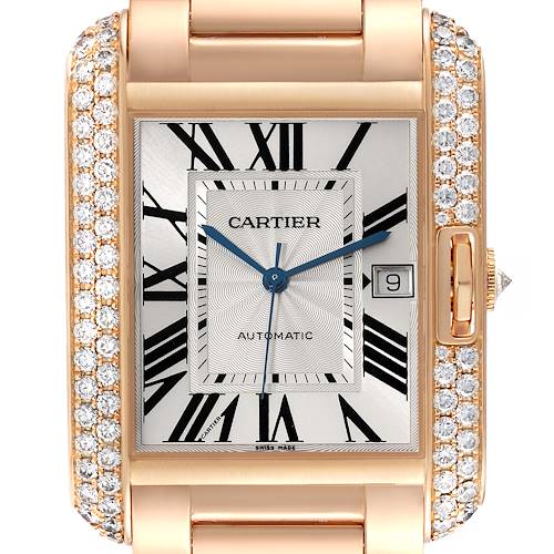 Photo of Cartier Tank Anglaise Large 18K Rose Gold Diamond Watch WT100004 Box Papers