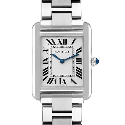 Photo of Cartier Tank Solo Small Silver Dial Steel Ladies Watch W5200013 Box Card