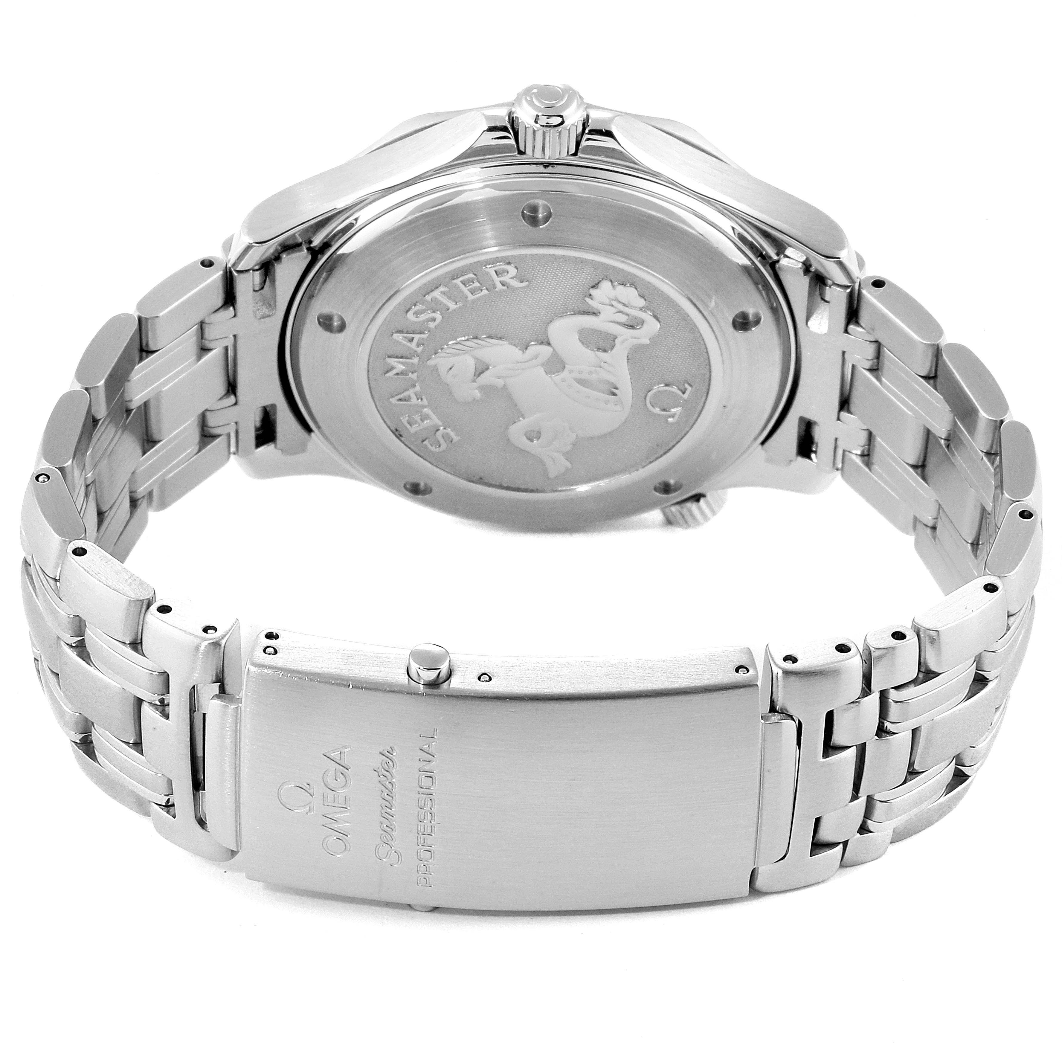 The image shows the back case and bracelet clasp of the Omega Seamaster 212.30.41.61.01.001 Men
s Stainless Steel Black Dial 212.30.41.61.01.001 Men
s Stainless Steel Black Dial watch.