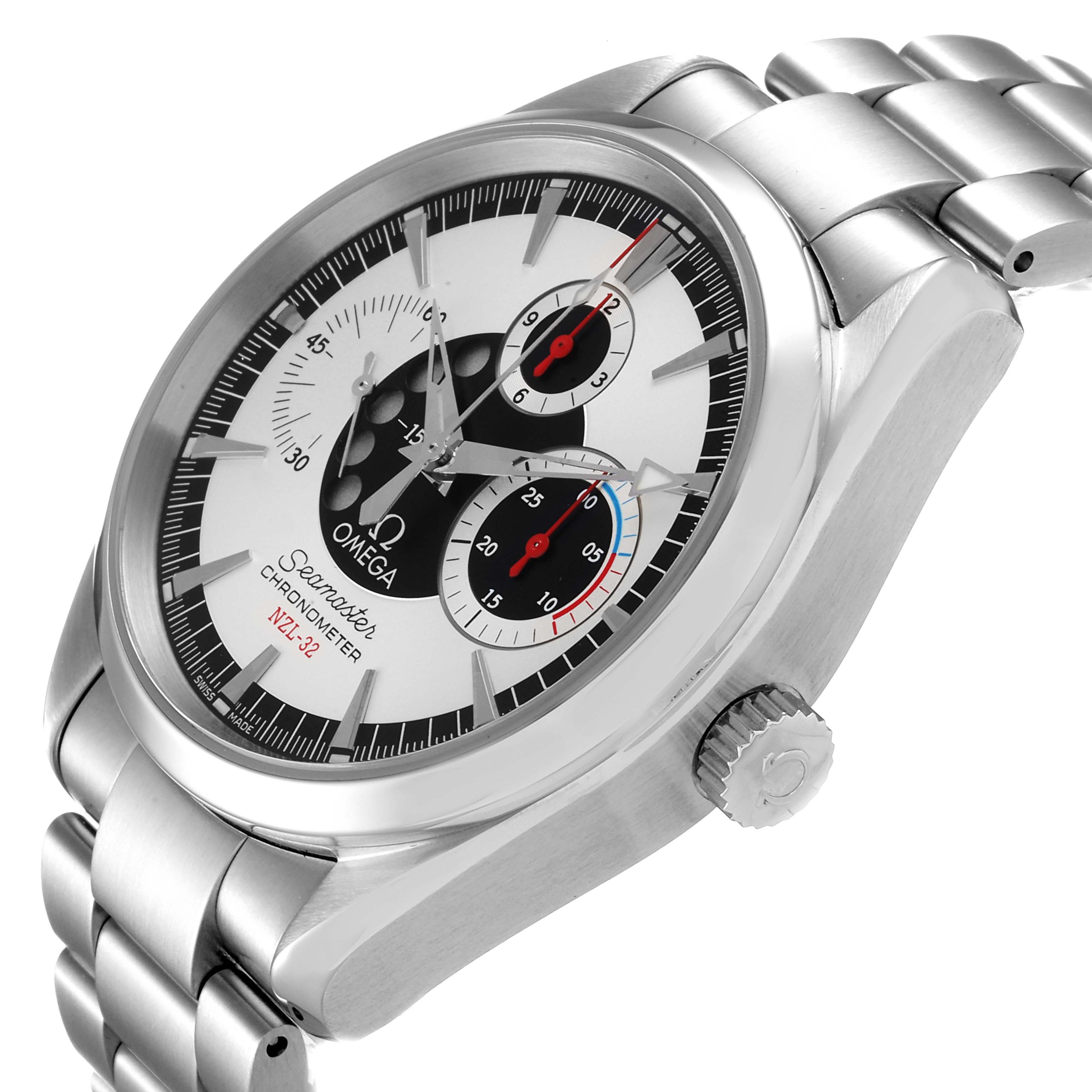 The Omega Aqua Terra 2513.30.00 Men
s Stainless Steel Silver Dial 2513.30.00 Men
s Stainless Steel Silver Dial watch is shown at a slight angle displaying the dial, crown, and stainless steel bracelet.