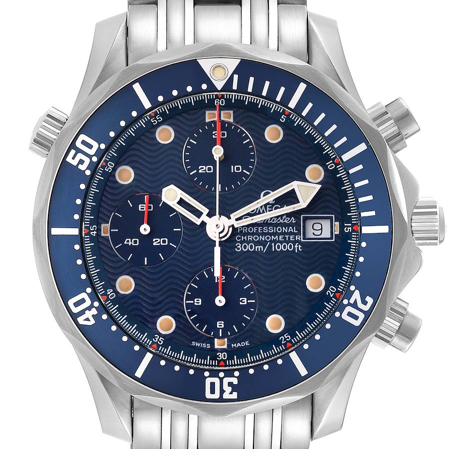 Omega Seamaster Blue Dial Chronograph Steel Mens Watch 2599.80.00 SwissWatchExpo