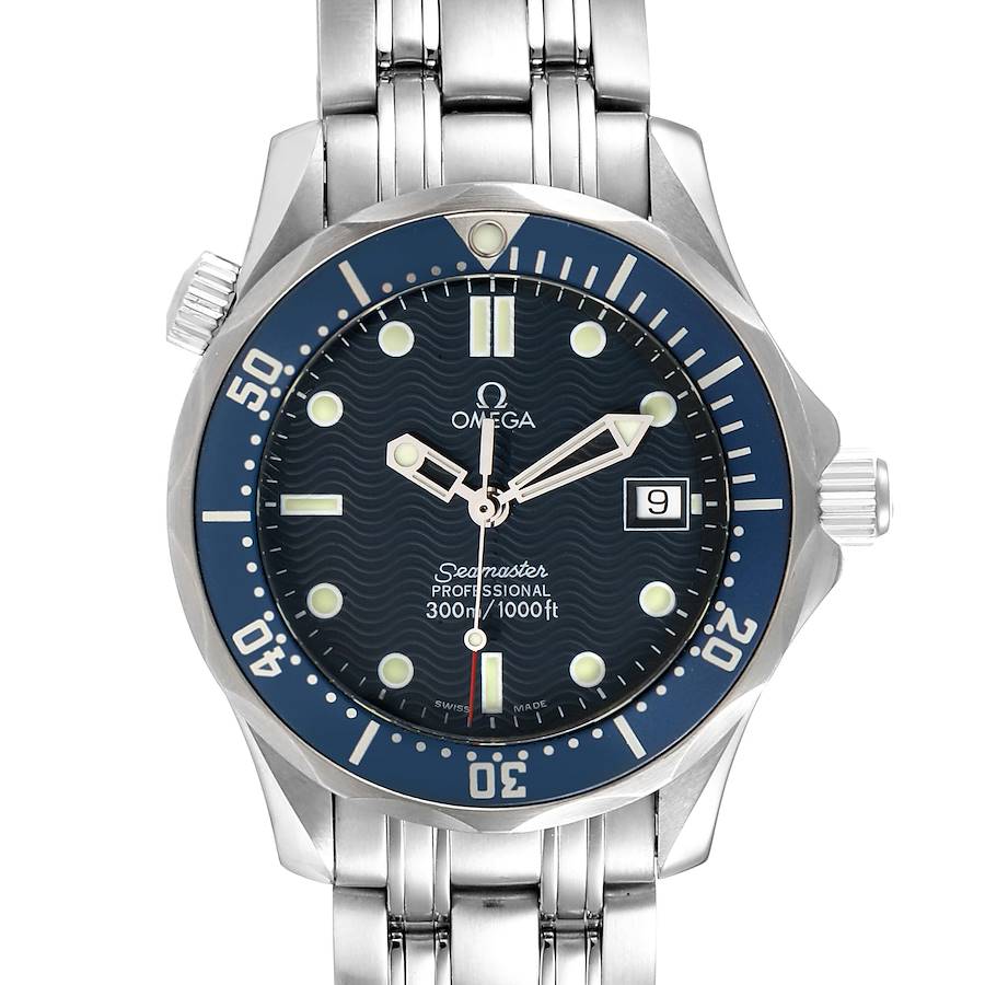 Omega Seamaster Bond 36 Midsize Blue Dial Steel Mens Watch 2561.80.00 Card SwissWatchExpo