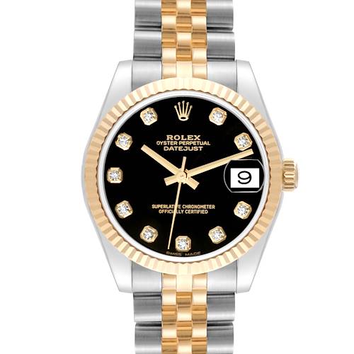 Photo of Rolex Datejust Midsize Black Diamond Dial Ladies Watch 178273 Card