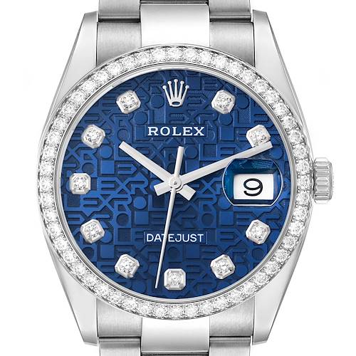 Photo of Rolex Datejust Steel Blue Diamond Dial Bezel Mens Watch 126284