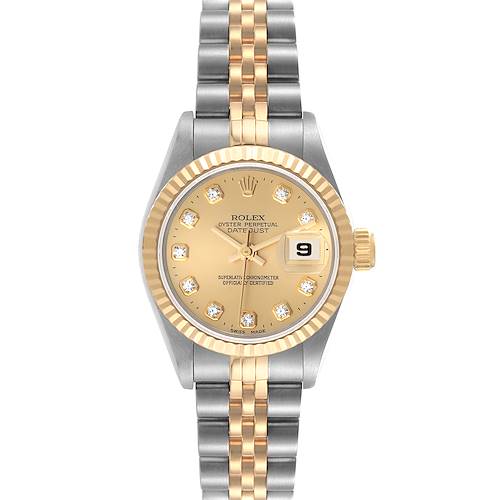 Photo of Rolex Datejust Steel Yellow Gold Diamond Dial Ladies Watch 69173 + 1 Extra Link