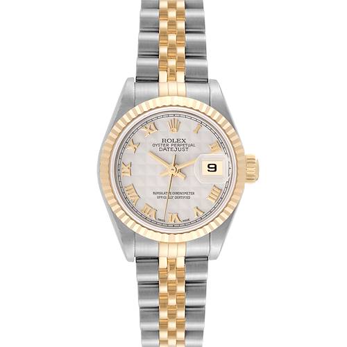 Photo of Rolex Datejust Steel Yellow Gold Ivory Pyramid Dial Ladies Watch 79173