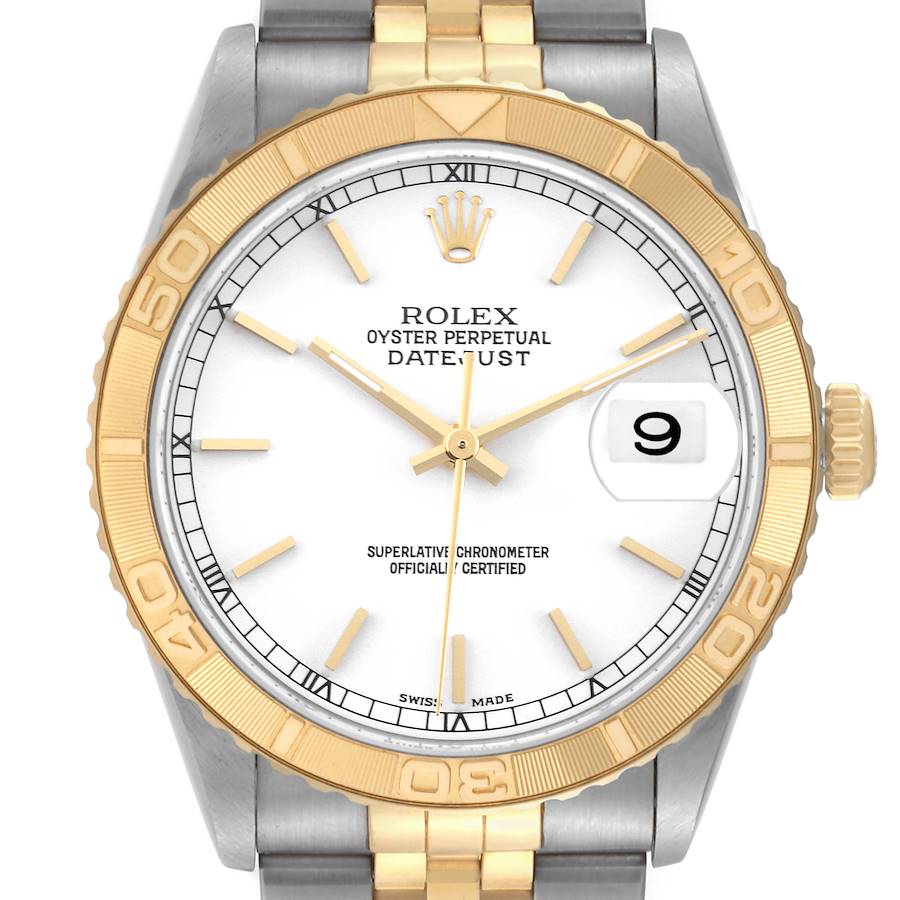 Rolex Datejust Turnograph Steel Yellow Gold Mens Watch 16263 SwissWatchExpo