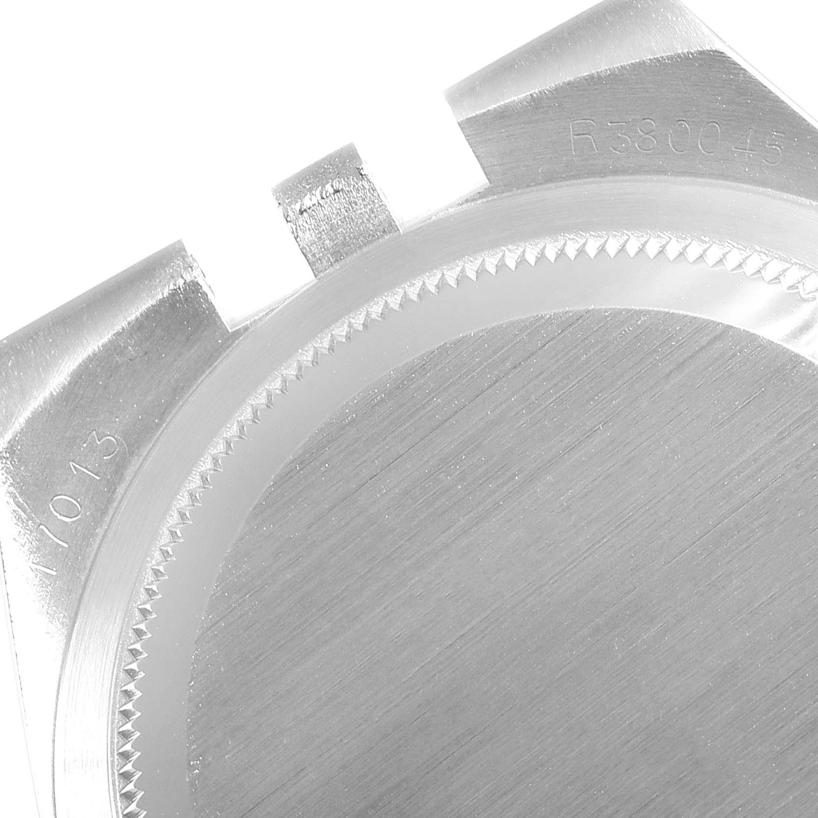 This image shows a close-up of the back case and lugs of a Rolex Oysterquartz 17013 Men
s Steel and Gold (two tone) Champagne Dial 17013 Men
s Steel and Gold (two tone) Champagne Dial watch.