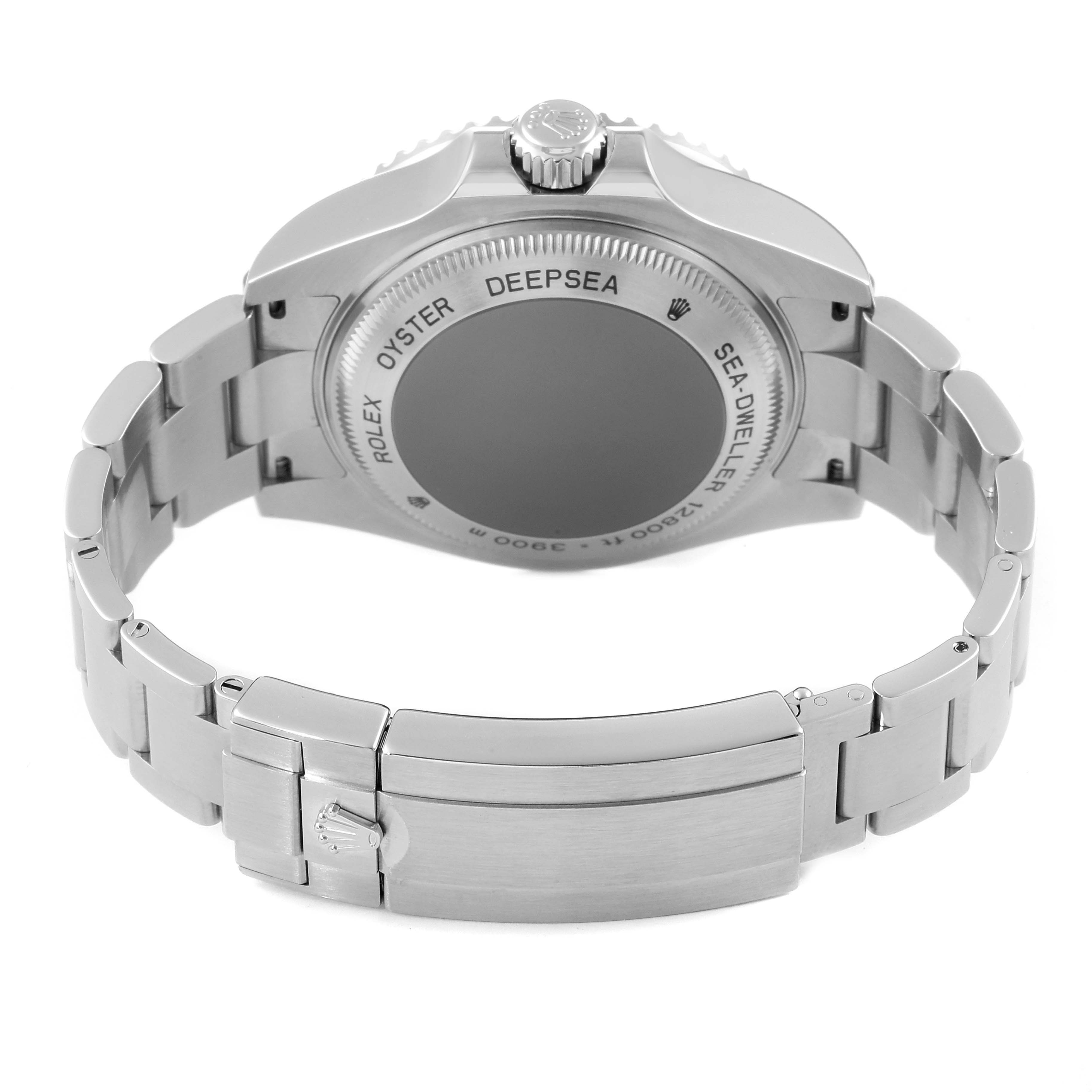 The image shows the back case and bracelet of a Rolex Sea-Dweller 116660 Men's Stainless Steel Blue Dial 116660 Men's Stainless Steel Blue Dial watch.